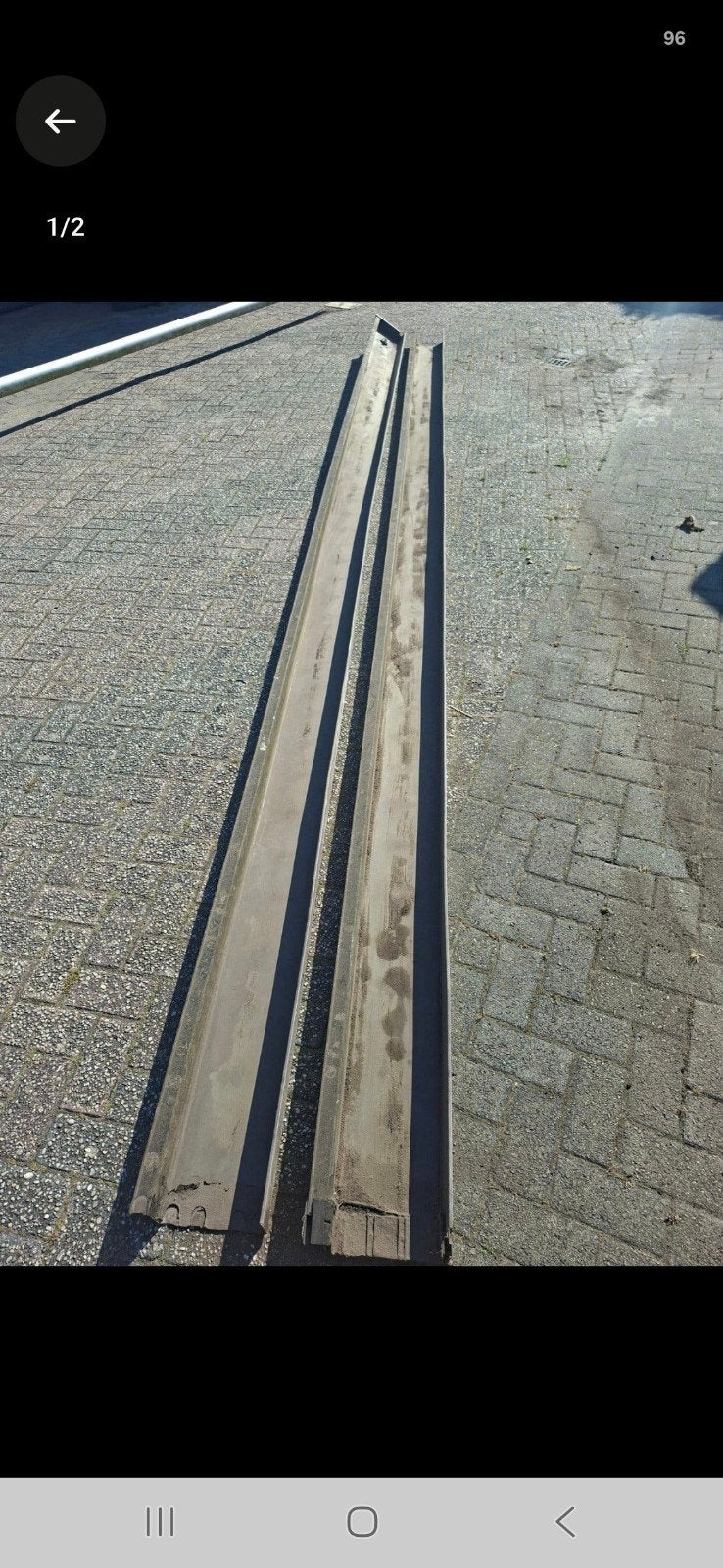 2 kunststof dakgoten met beugels, Doe-het-zelf en Verbouw, Overige Doe-het-zelf en Verbouw, Ophalen