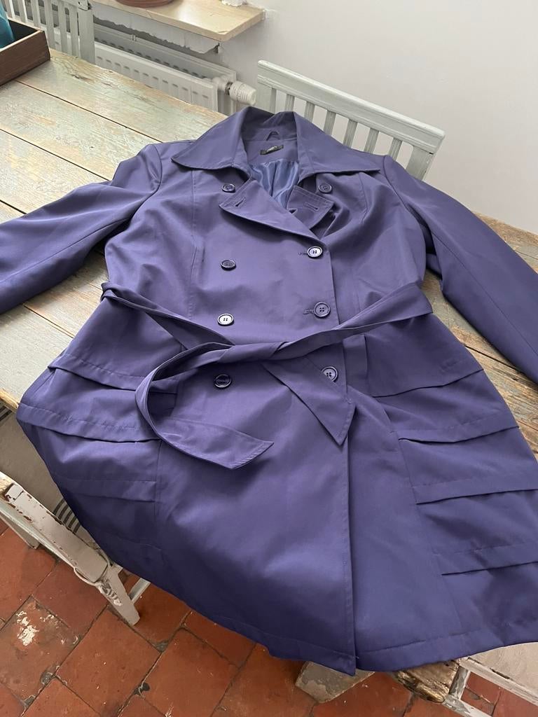 JAS TRENCHCOAT DAMART HAPPY PAARSBLAUW ZGSTAAT 42/44, Ophalen of Verzenden, Zo goed als nieuw, Maat 42/44 (L), Beige