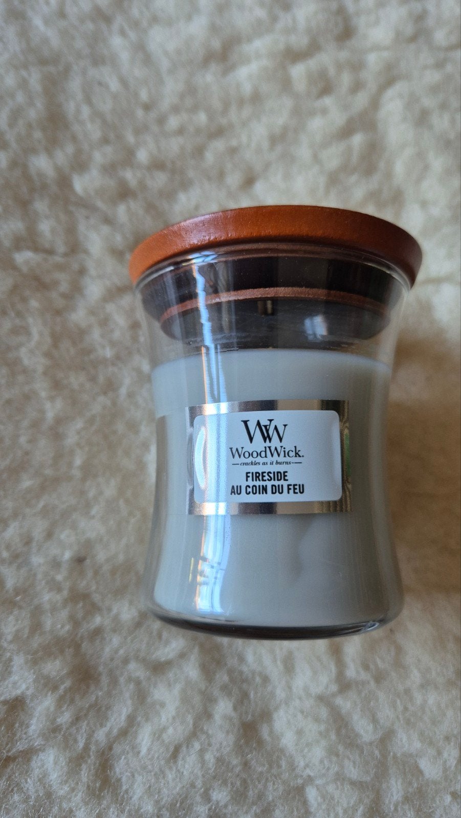 Woodwick geurkaars Fireside nieuw ongebruikt, Woodwick, 8 cm, Nieuw, Ophalen of Verzenden