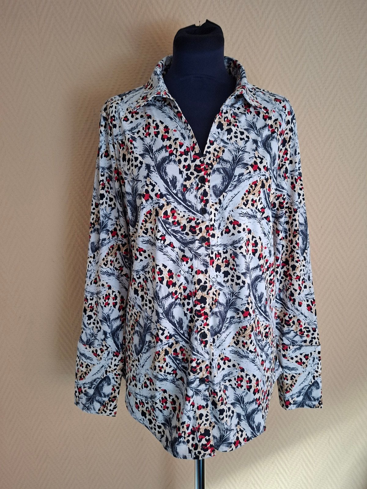 Prachtige Travelstof blouse van My Pashion - Maat L, Meerkleurig, Maat 42/44 (L), Ophalen of Verzenden, Zo goed als nieuw