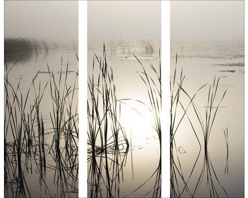 Glas schilderij Mystic Lake set van 3 stuks, Glas, Achter glas, Overige technieken, Landschap