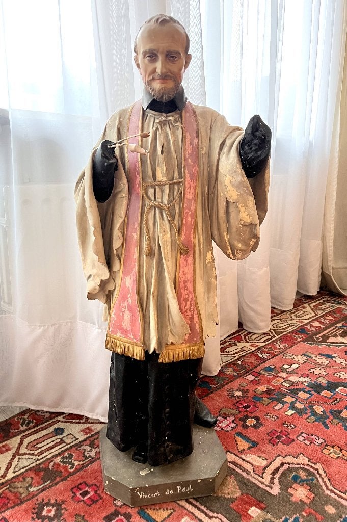 Antiek Frans kerkbeeld – Sint Vincentius a Paulo – ca. 1900, Ophalen