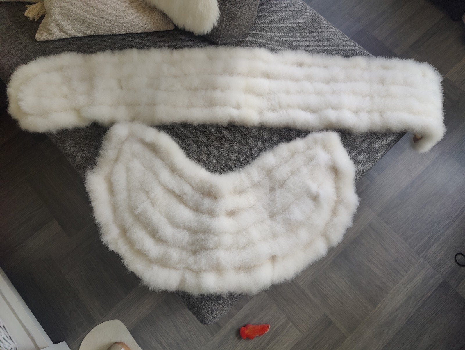 Witte bont sjaal en kraag, Maat 38/40 (M), Ophalen of Verzenden, Sjaal, Onbekend