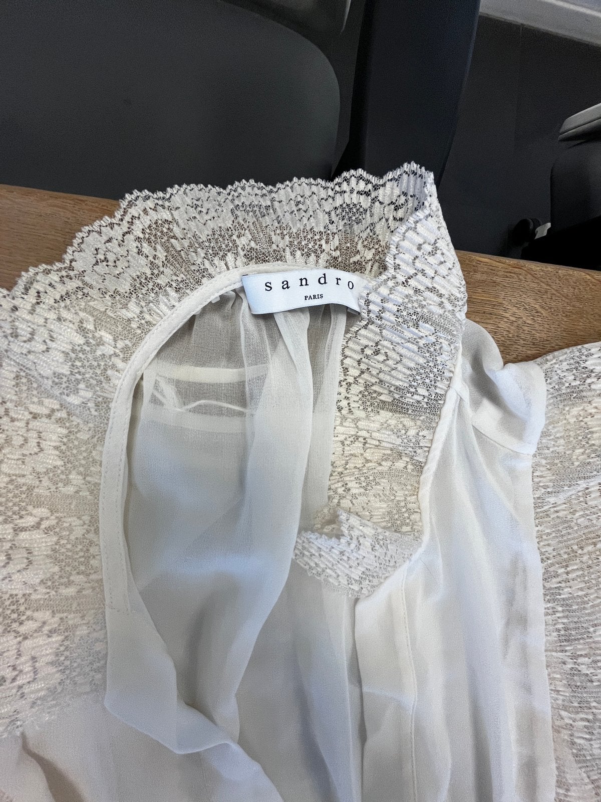 Sandro Paris Witte Kanten Jurk met Onderjurk, Maat 38/40 (M), Wit, Ophalen of Verzenden, Gedragen