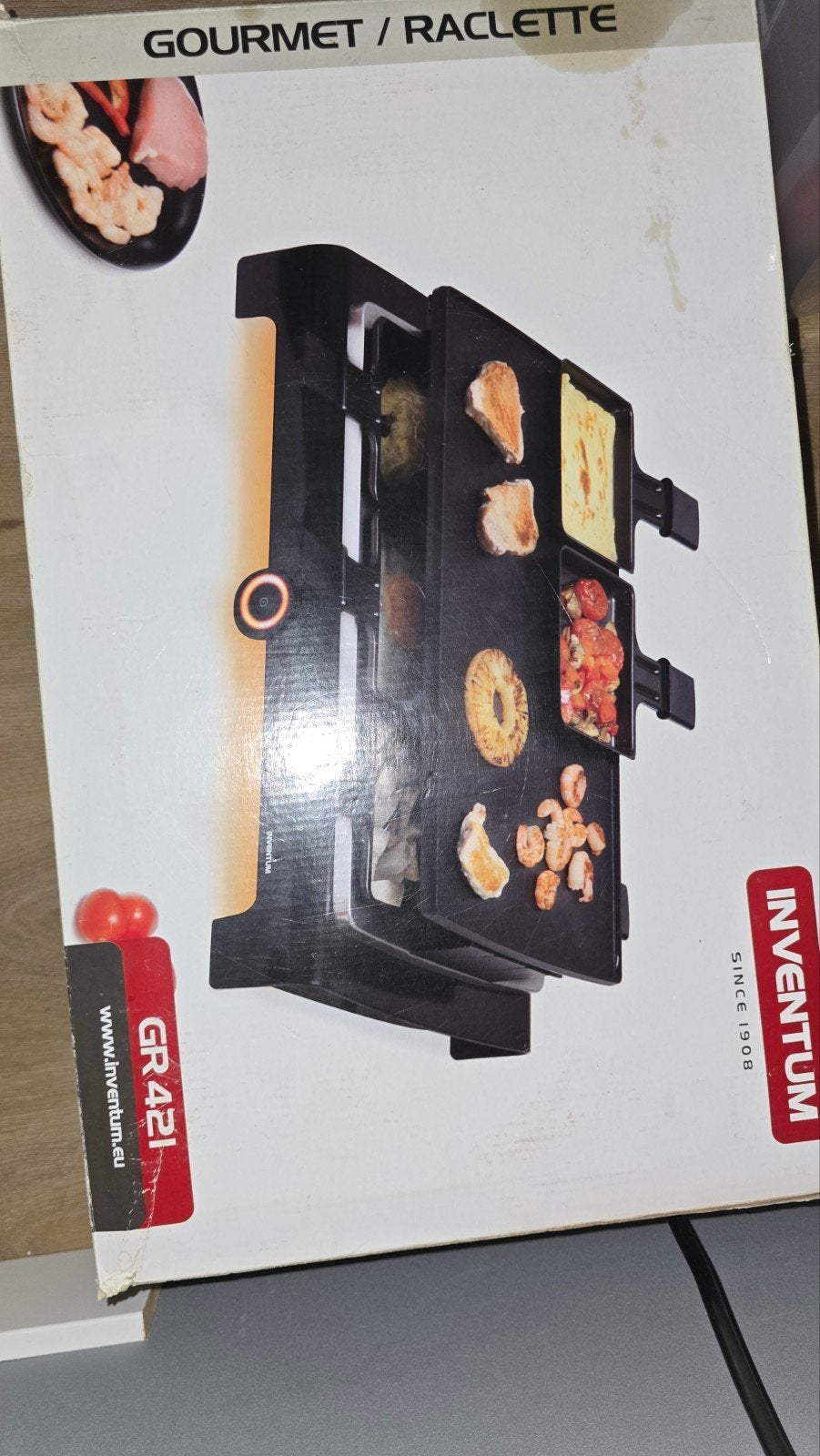Inventum GR421 Gourmet / Raclette Grill, Ophalen of Verzenden, Gebruikt, 4 t/m 7 personen