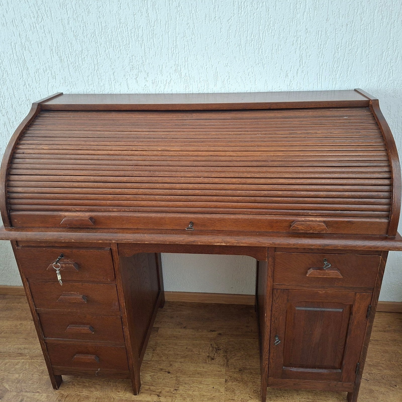 Antiek rolluikbureau van eikenhout, Antiek en Kunst, Ophalen