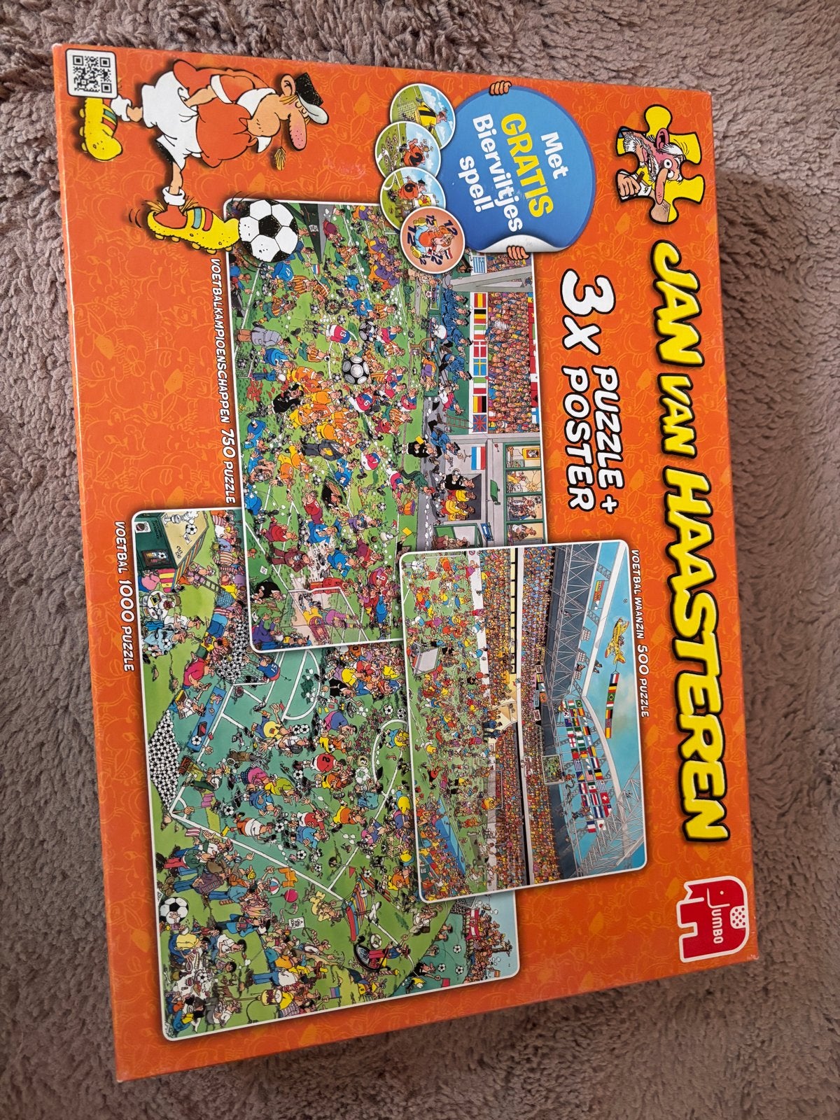Jan van Haasteren Voetbal Puzzel Collectie (3 puzzels), Ophalen, 500 t/m 1500 stukjes, Gebruikt, Legpuzzel