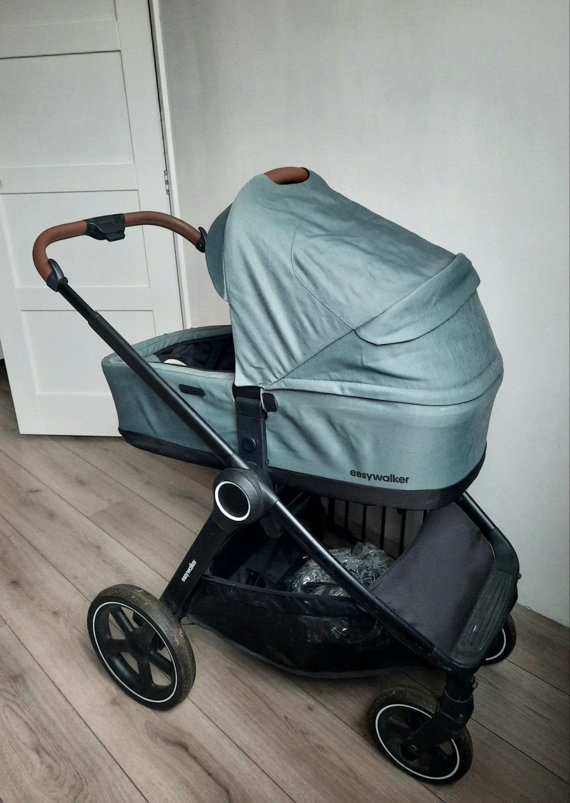 Kinderwagen Easywalker Rudey Forest Green, Ophalen of Verzenden, Zo goed als nieuw, Overige merken, Verstelbare duwstang