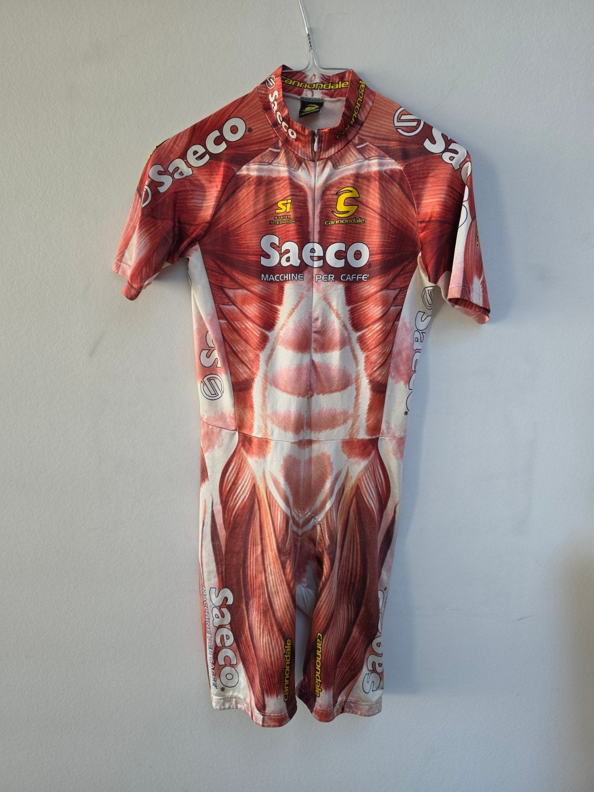 Cipollini Muscleskinsuit Cannondale Saeco, Overige maten, Ophalen of Verzenden, Zo goed als nieuw, Hardlopen of Fietsen