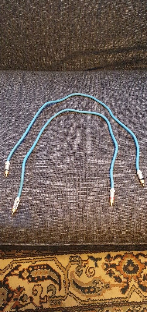 Audiuquest Turquoise X2 Hyperlitz RCA Interconnects 50cm, Ophalen of Verzenden, Zo goed als nieuw, Minder dan 2 meter, Interlink-kabel