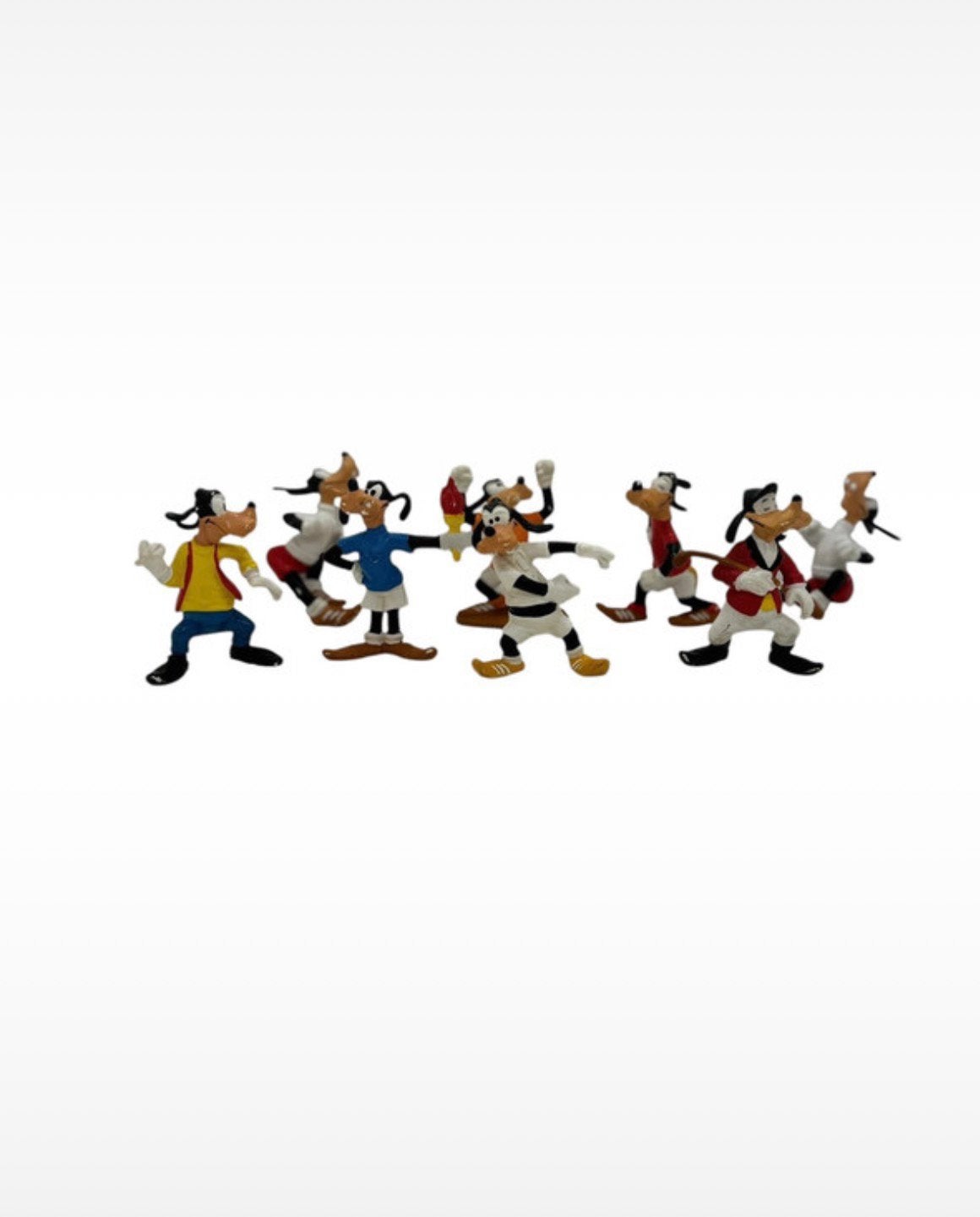 Set 8 vintage Disney Goofy poppetjes Bully Bullyland, Ophalen of Verzenden, Goofy of Pluto, Gebruikt, Beeldje of Figuurtje