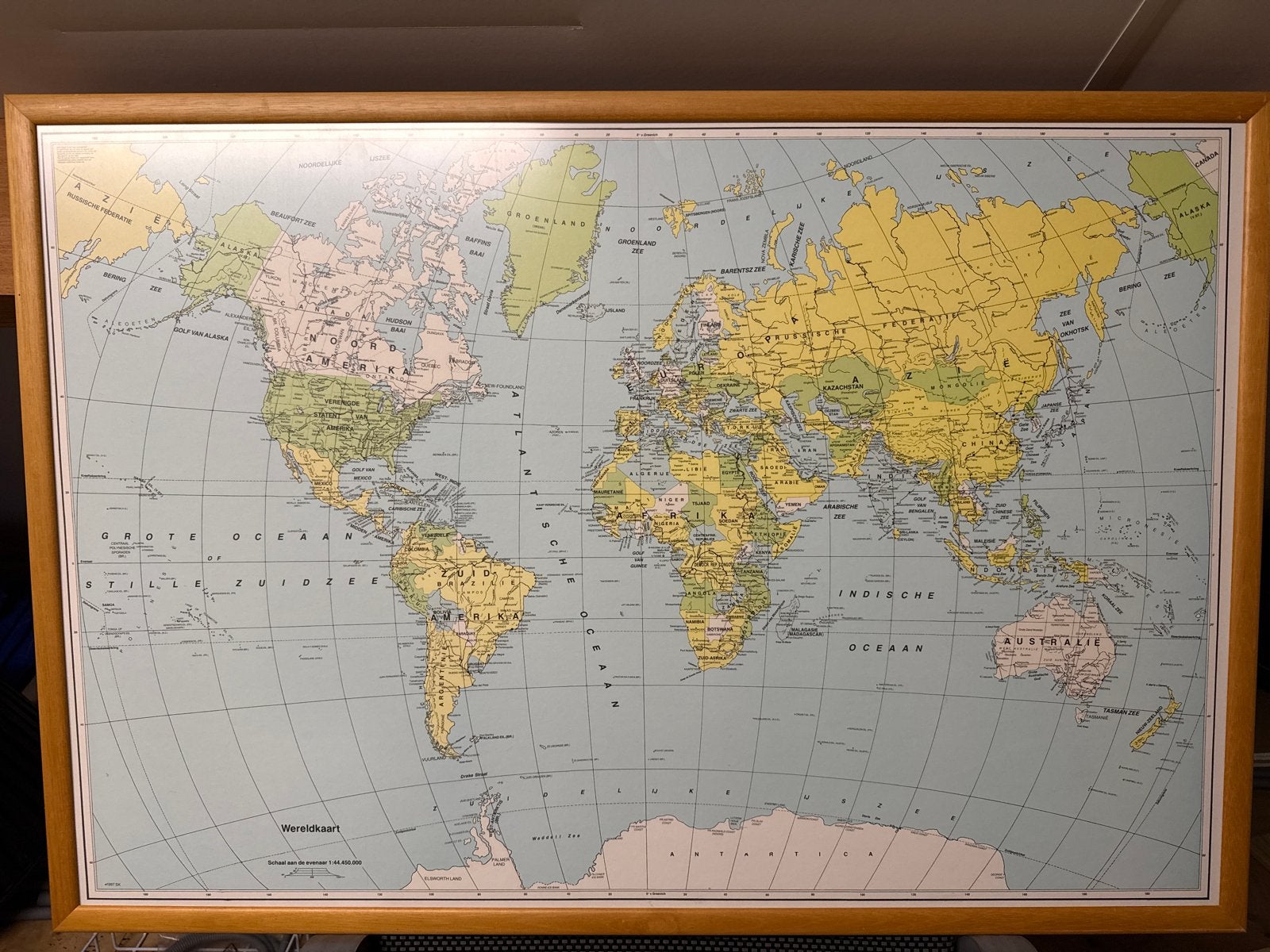 Grote ingelijste wereldkaart, Ophalen, 1800 tot 2000, Wereld, Landkaart
