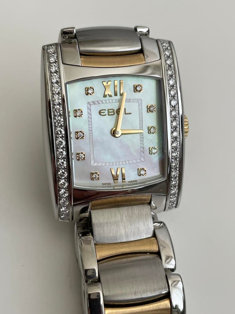 Ebel Brasilia Diamond Staal Goud Dameshorloge, Overige merken, Staal, Polshorloge, Ophalen of Verzenden