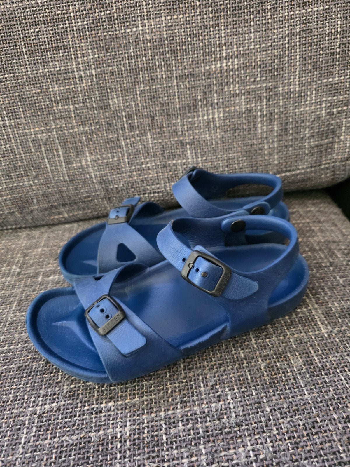 Zo goed als nieuwe blauwe Birkenstocks sandalen maat 33, Ophalen, Schoentjes, Jongetje of Meisje, Zo goed als nieuw