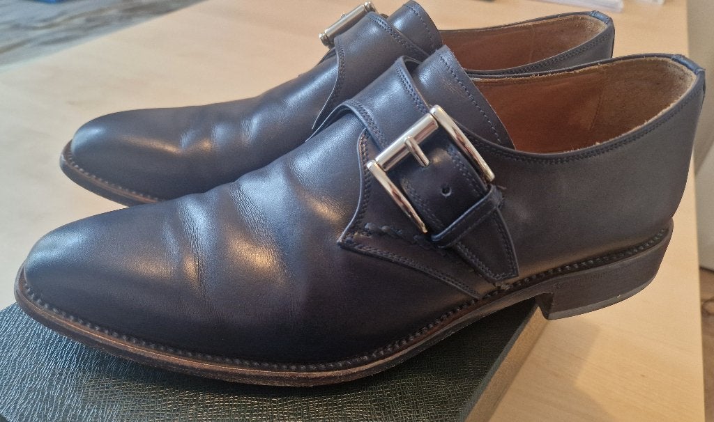 Donkerblauwe gespschoenen, maat 42, Damiano Chiappini, Damiano Chiappini, Blauw, Ophalen of Verzenden, Gespschoenen