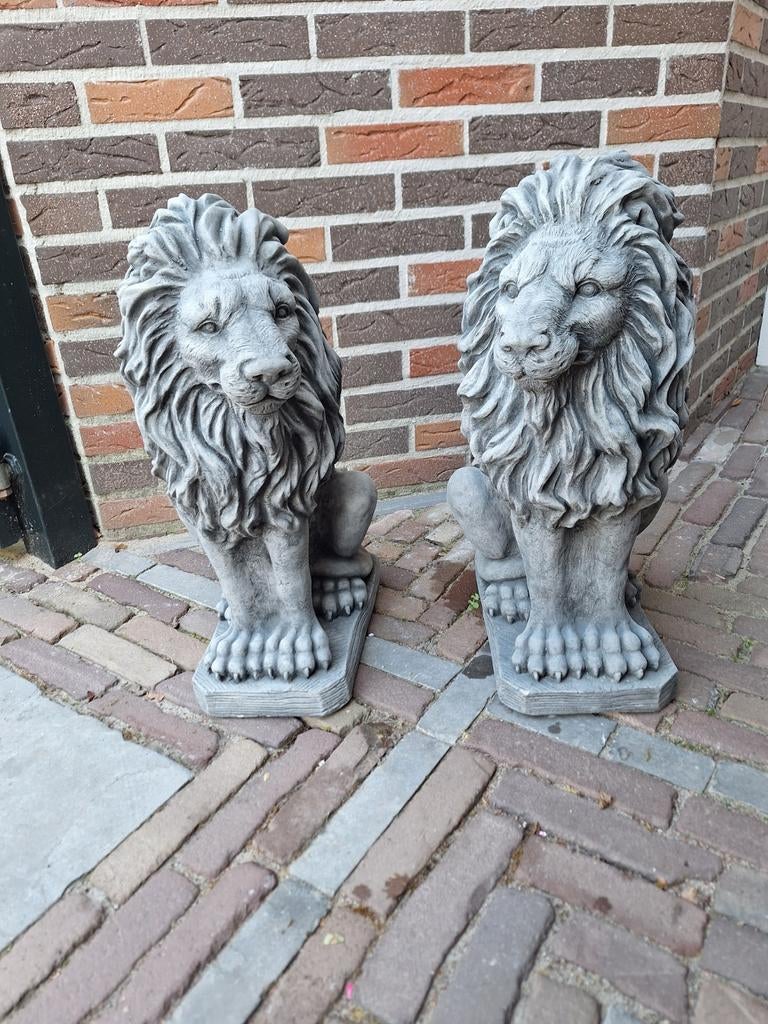 Betonnen Leeuwen Beelden Set, Ophalen, Nieuw, Beton, Dierenbeeld