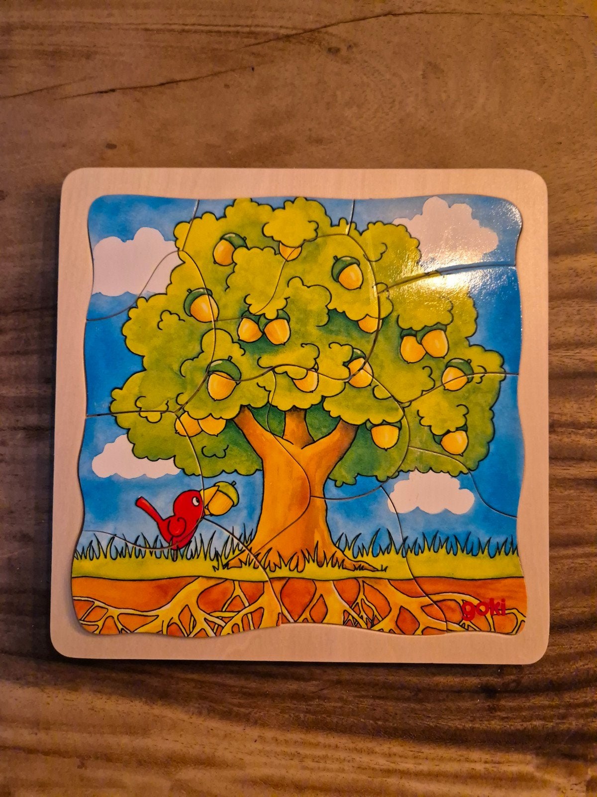 Goki Houten Puzzel Set: Groei van Eikel tot Eik, Ophalen of Verzenden