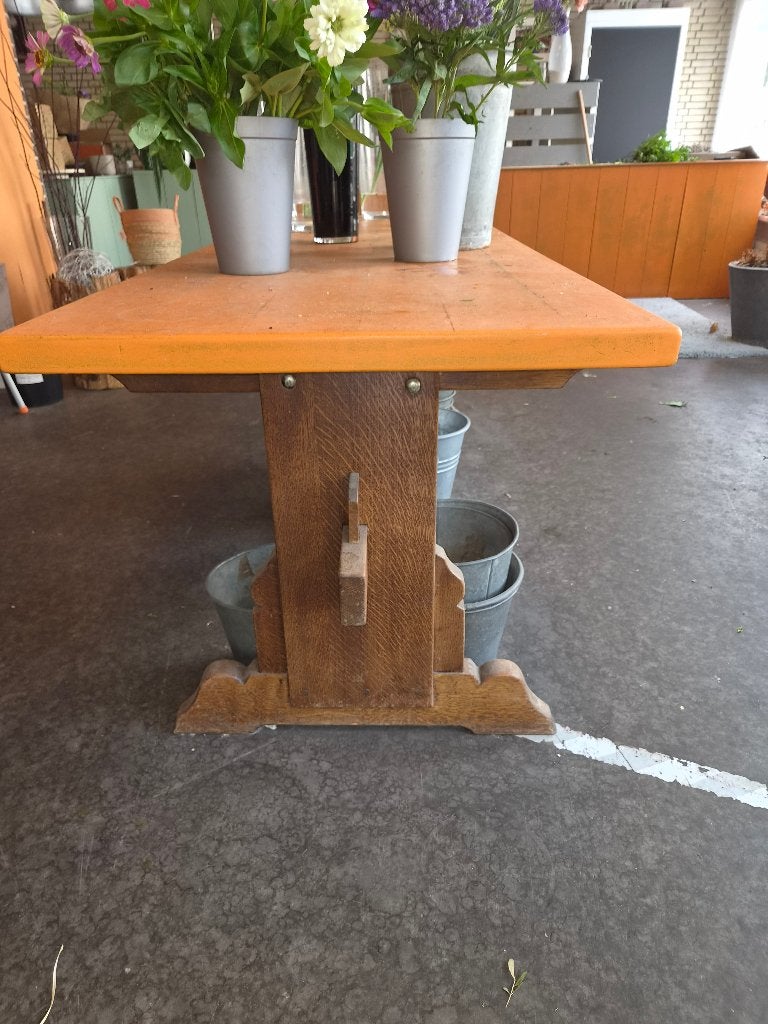 Oude kloostertafel gratis, Huis en Inrichting, Ophalen, Gebruikt, 200 cm of meer, 50 tot 100 cm