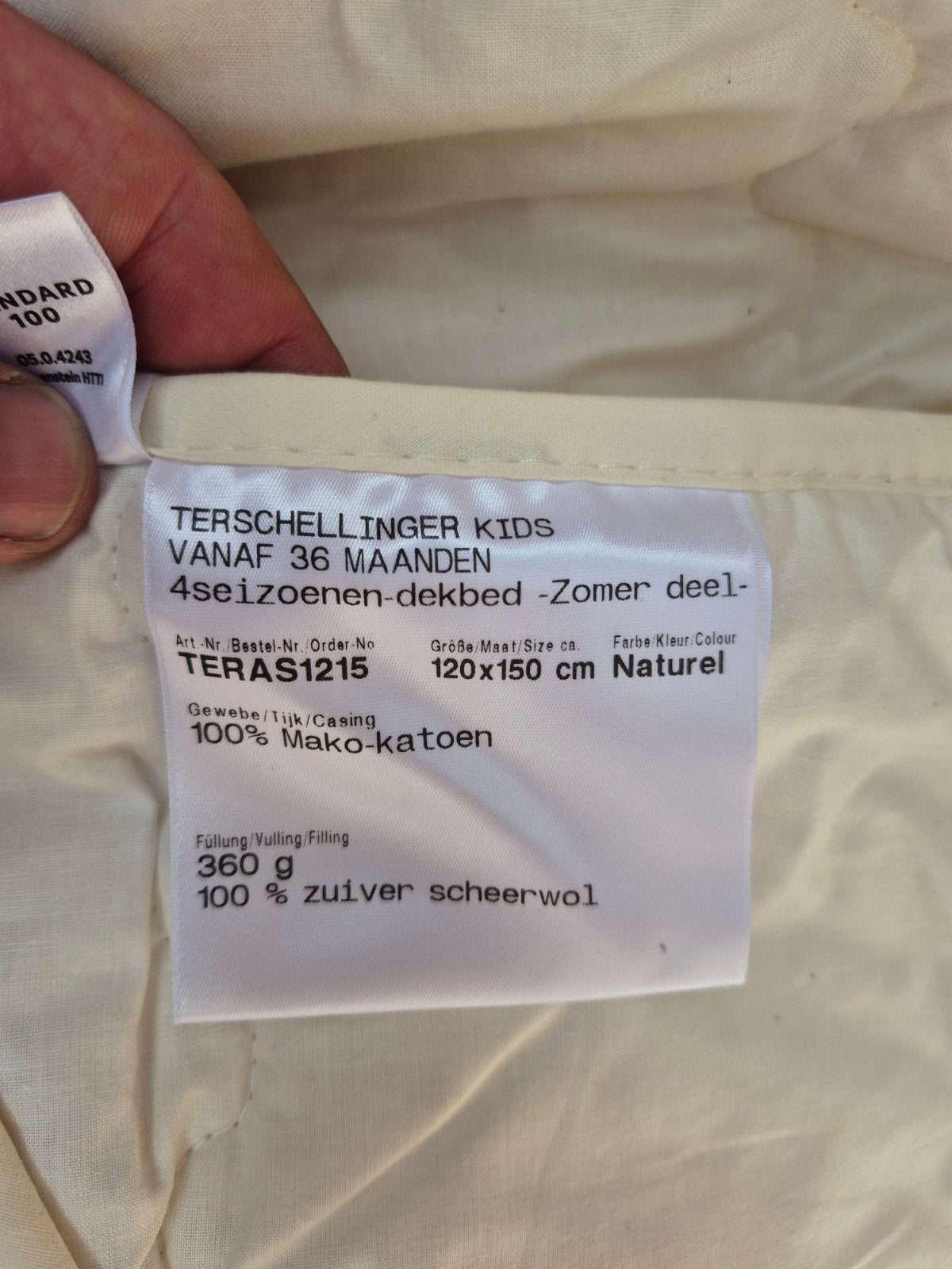 Kinderdekbed set 120x150 zomer/winter + matrasbeschermer, Overige merken, Jongetje of Meisje, Wit, Beddengoedset