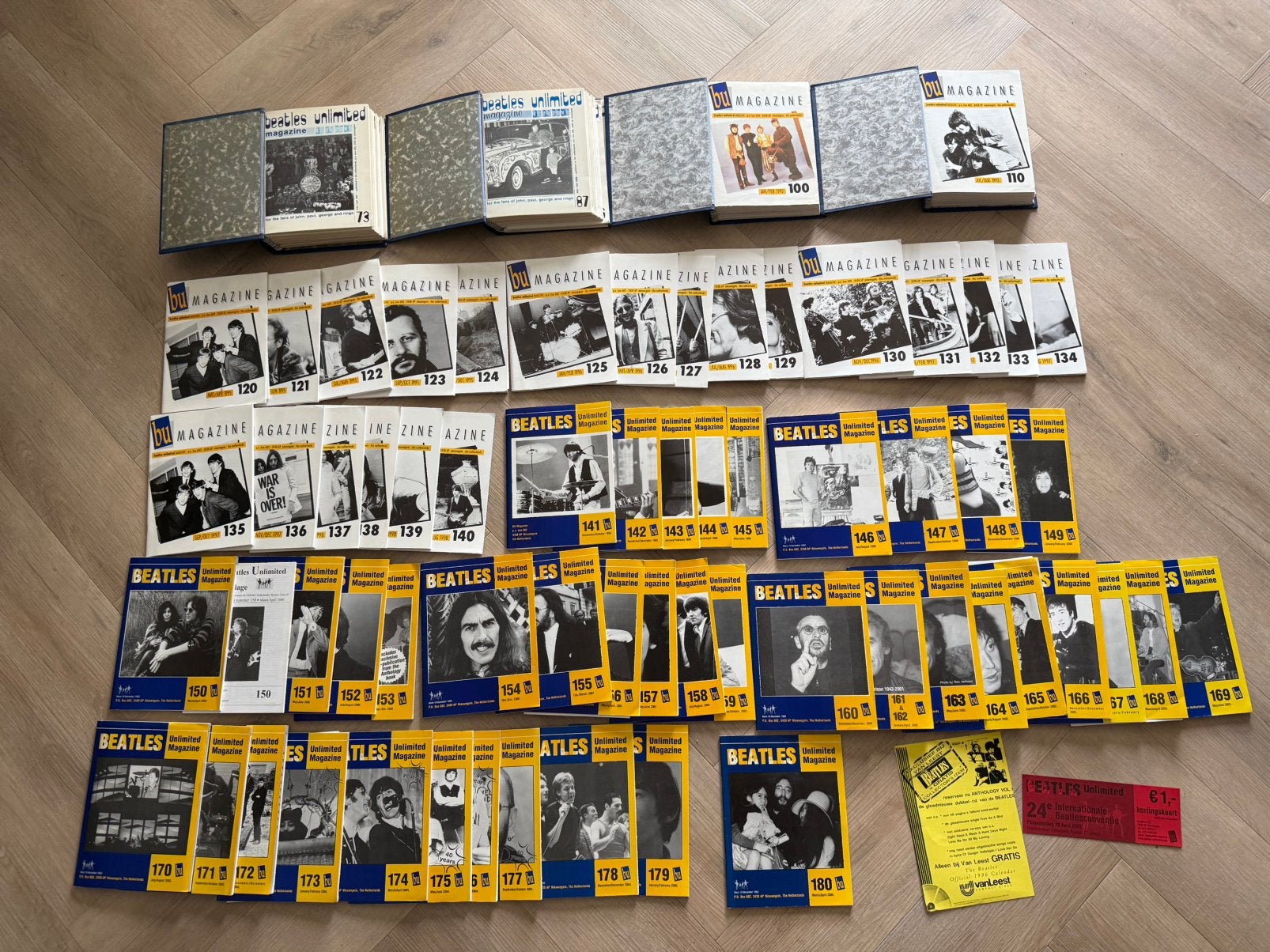 Beatles Unlimited Magazine 73-180 (108 magazines), Verzamelen, Ophalen of Verzenden, Zo goed als nieuw