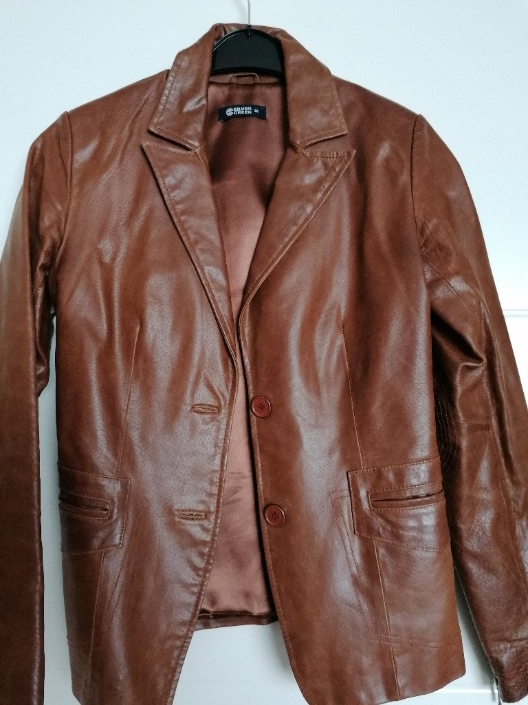 Leren jas Silver Creek mt 36, Ophalen, Zo goed als nieuw, Maat 36 (S), Bruin