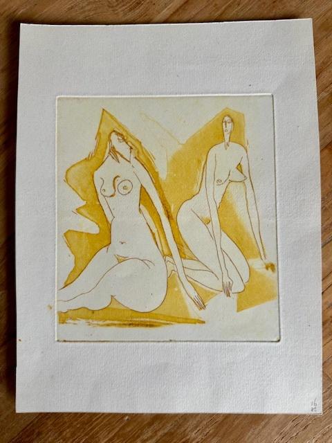 Ets, Theo Beerendonk, Antiek en Kunst, Kunst | Etsen en Gravures, Ophalen of Verzenden, 15 cm, Handgekleurd, 1950 - 1999