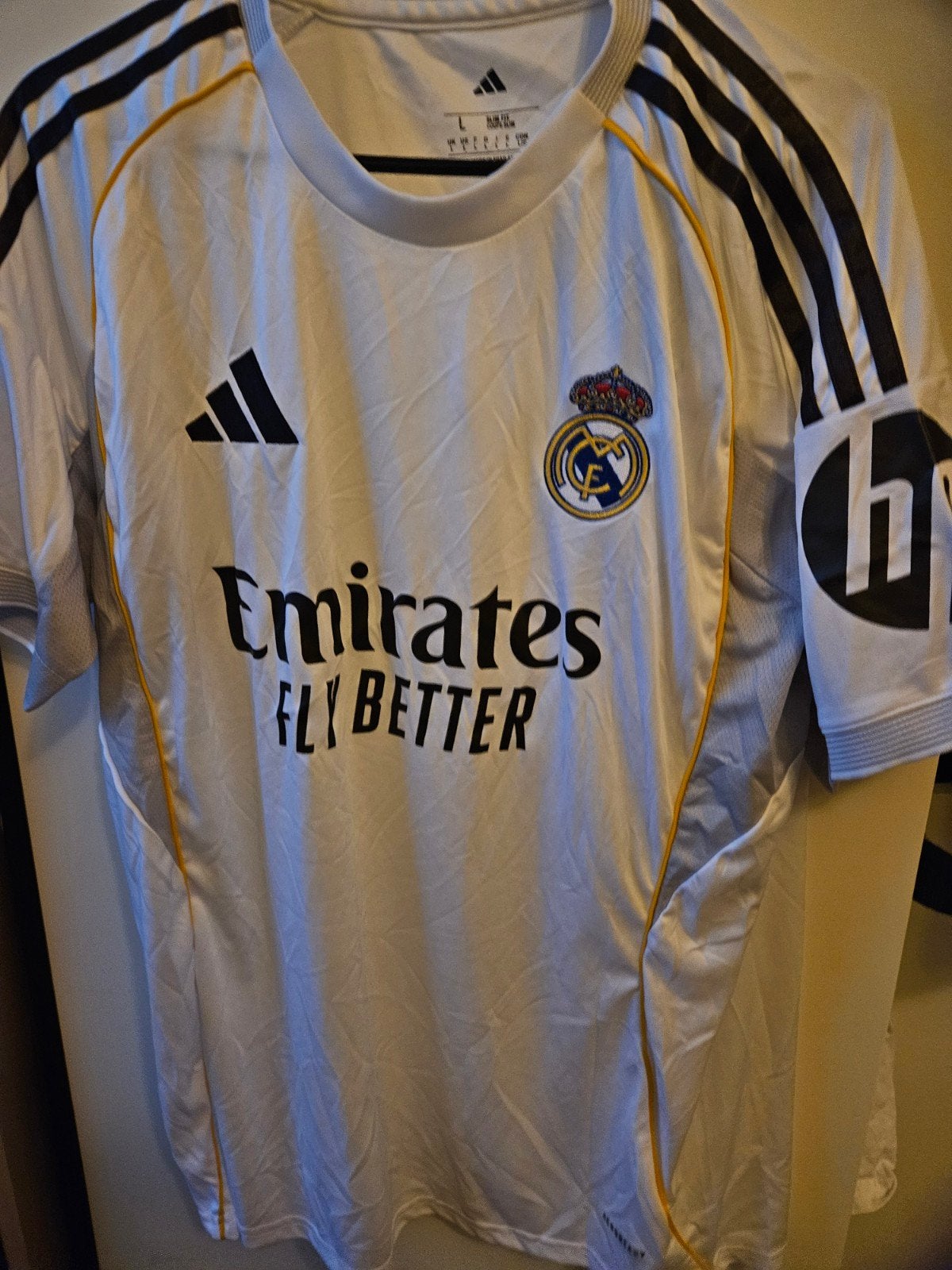 Real Madrid Thuisshirt Maat L - Adidas Emirates Fly Better, Sport en Fitness, Voetbal, Maat L, Ophalen of Verzenden, Nieuw, Shirt