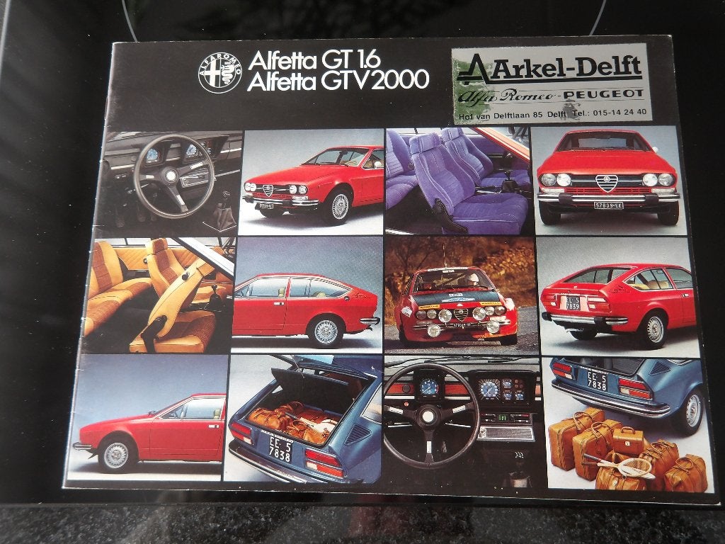 Alfa Romeo Alfetta GT 1.6 / GTV2000 Brochure, Boeken, Alfa Romeo, Ophalen of Verzenden, Zo goed als nieuw, Alfa Romeo