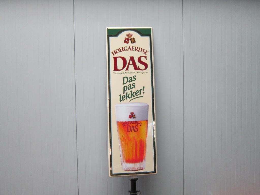 HOUGAERDSE DAS EMAILLE RECLAMEBORD, Verzamelen, Biermerken, Ophalen, Zo goed als nieuw, Reclamebord, Plaat of Schild, Overige merken
