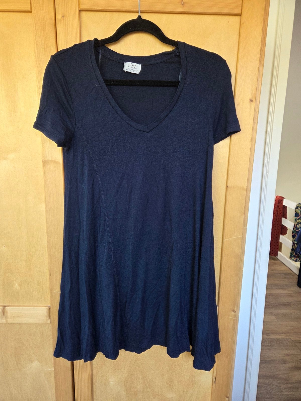 Zara Donkerblauwe Jurk met V-hals - Maat S, Blauw, Zara, Ophalen of Verzenden, Maat 36 (S)