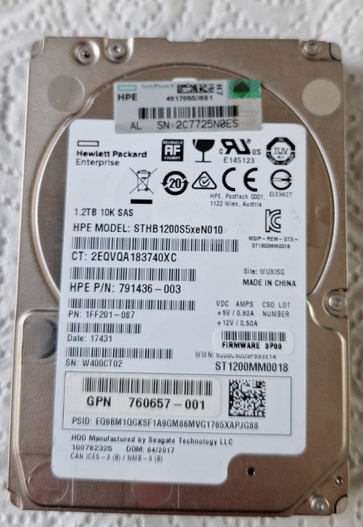 10 x HDD 1,2 Tb SAS 2,5 " HP, Intern, HP Hewlett Packard, SAS, Verzenden