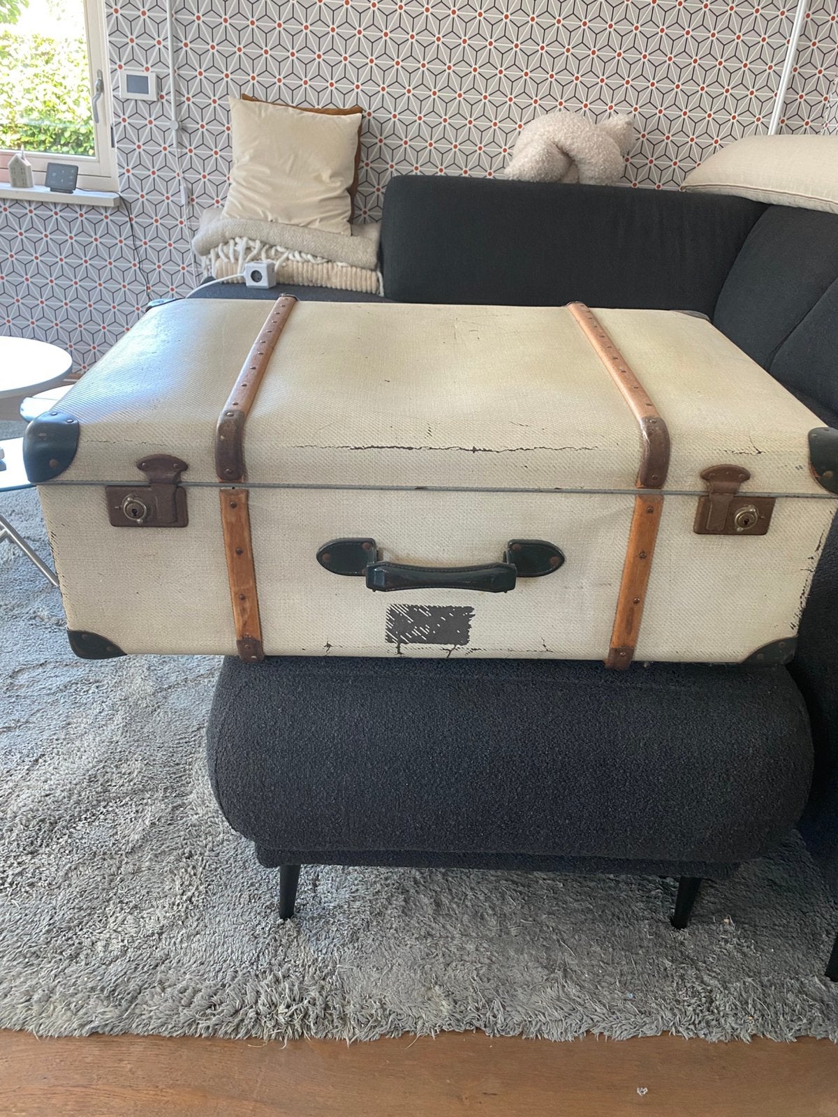 Vintage koffer/reiskoffer groot - Jaren '50/'60 € 19, Sieraden, Tassen en Uiterlijk, Ophalen, Gebruikt, Hard kunststof, 45 tot 55 cm