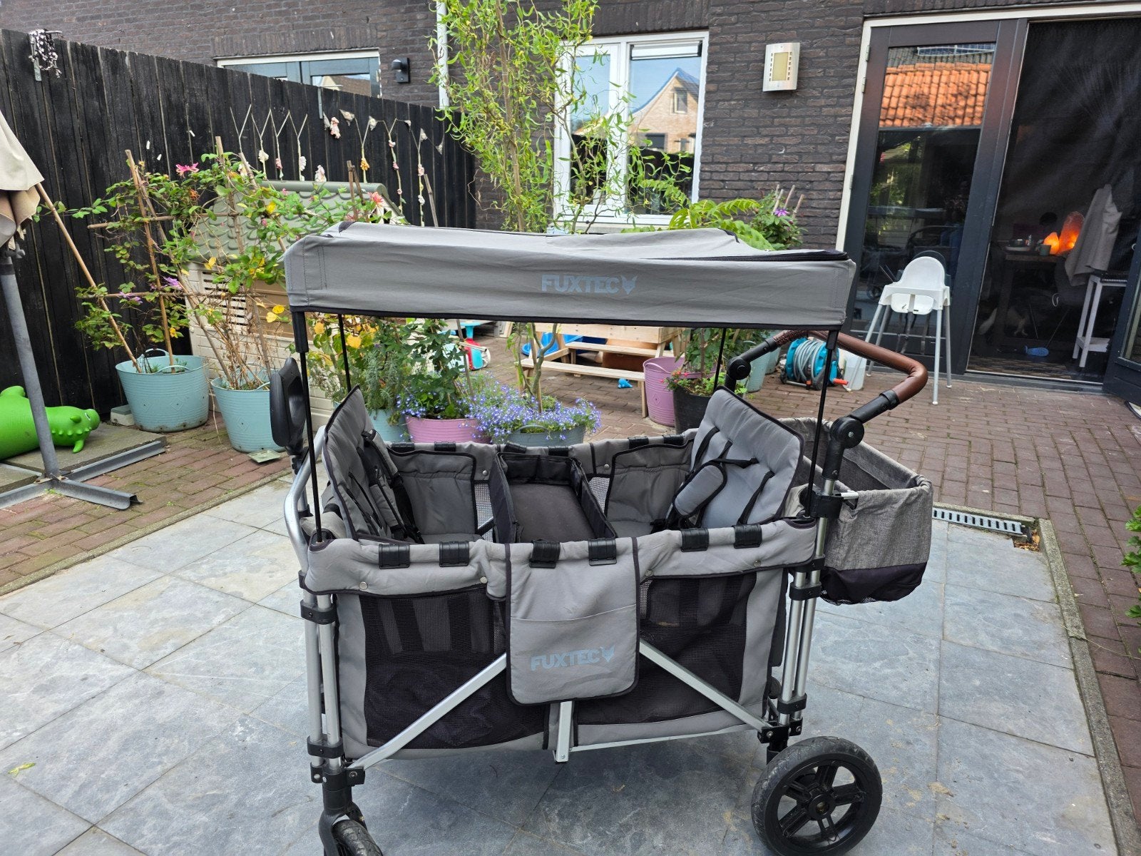 Fuxtec Bolderwagen voor 4 kinderen met accessoires, Gebruikt, Duowagen, Ophalen, Kinderwagen