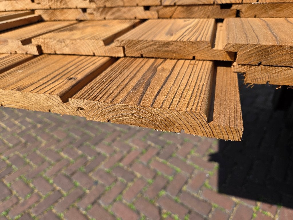 10 m2 Thermowood  rabat hout - channelsiding - nr: TP1, Ophalen, Nieuw, 180 tot 250 cm, Planken