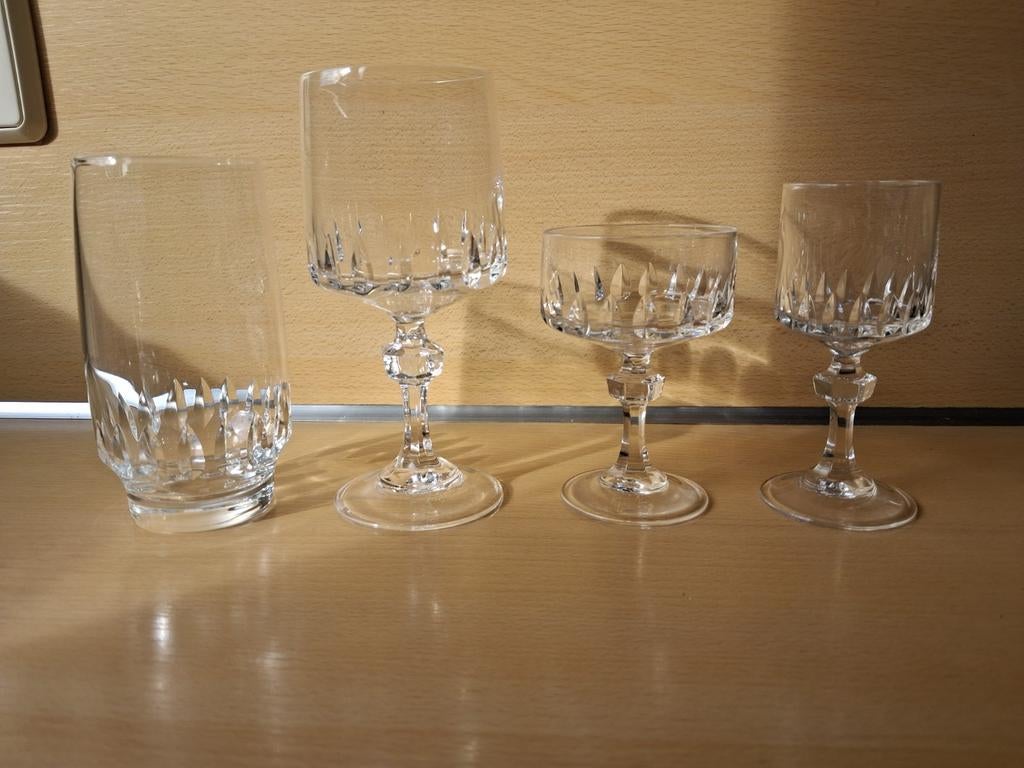 Luxe Kristal 24 delig D'arques Durand glazen, Ophalen, Glas of Glazen, Nieuw, Glas
