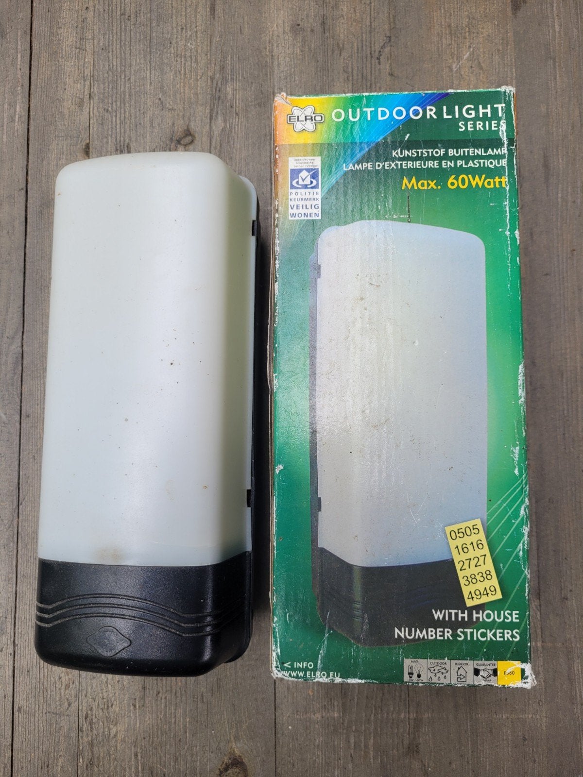2 Elro Buitenlampen  - Max 60W E27, Ophalen, Wit, Overige merken, Kunststof