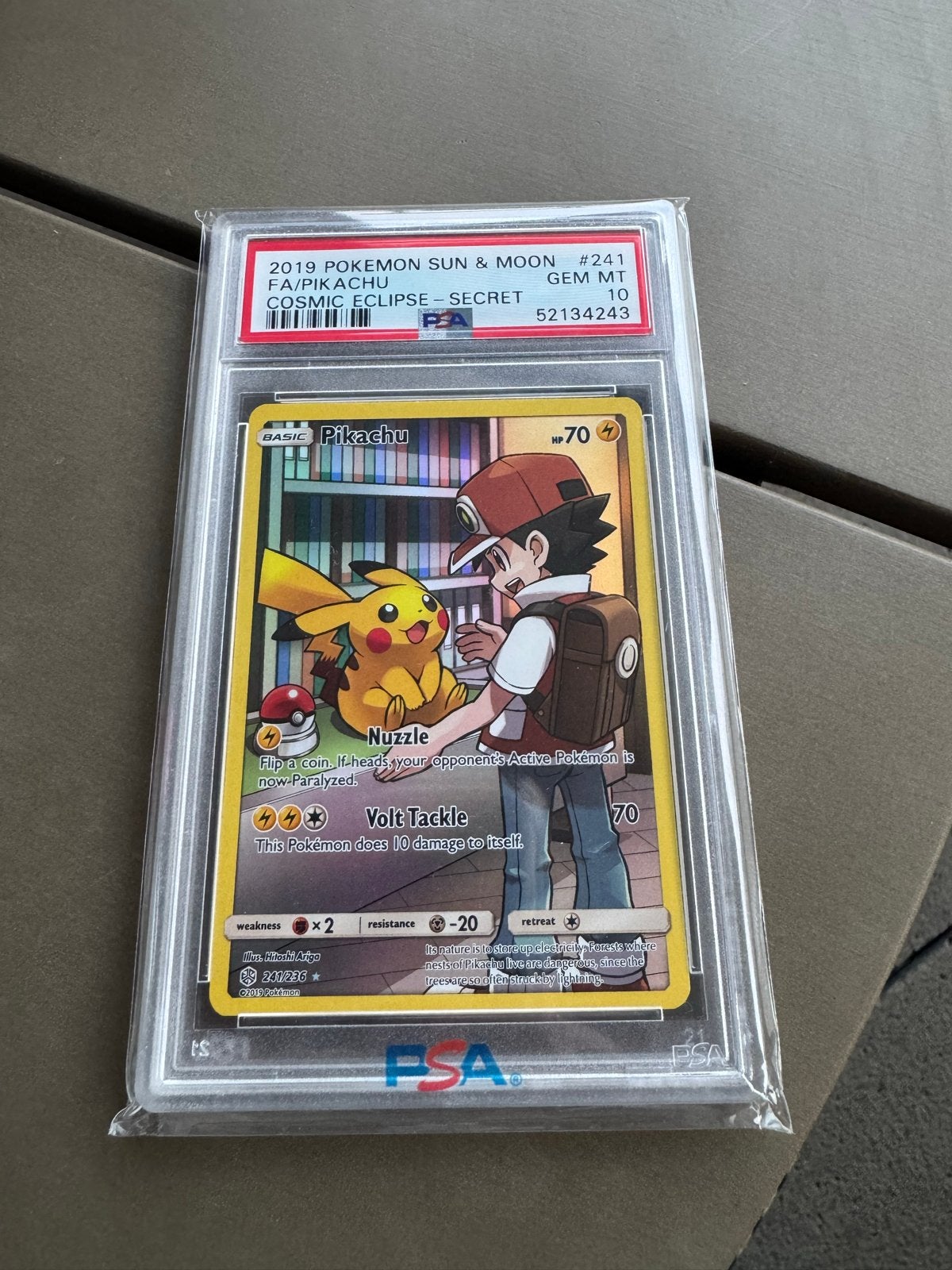Pikachu #241 Cosmic Eclipse Secret PSA 10 Pokémon Kaart, Verzenden, Nieuw, Losse kaart