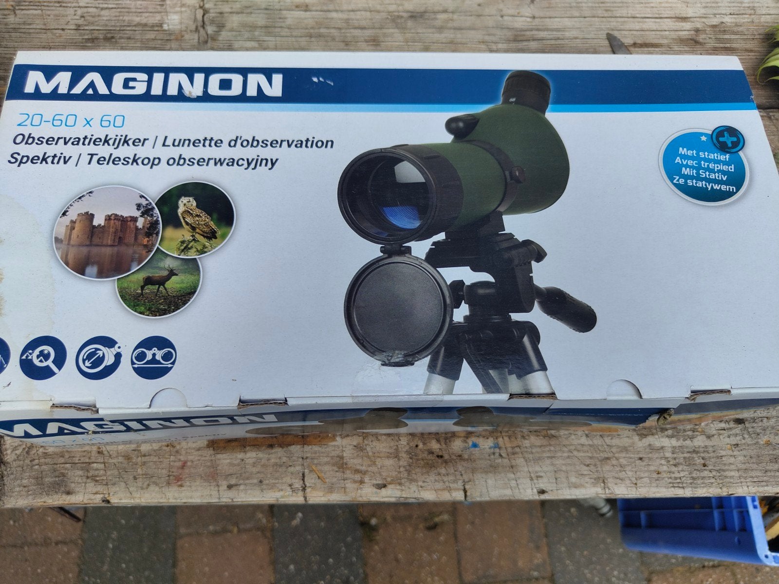 Nieuwe Maginon Observatiekijker 20-60x60 met Statief, Ophalen, Lenzentelescoop (refractor), 80 tot 200 mm, Nieuw