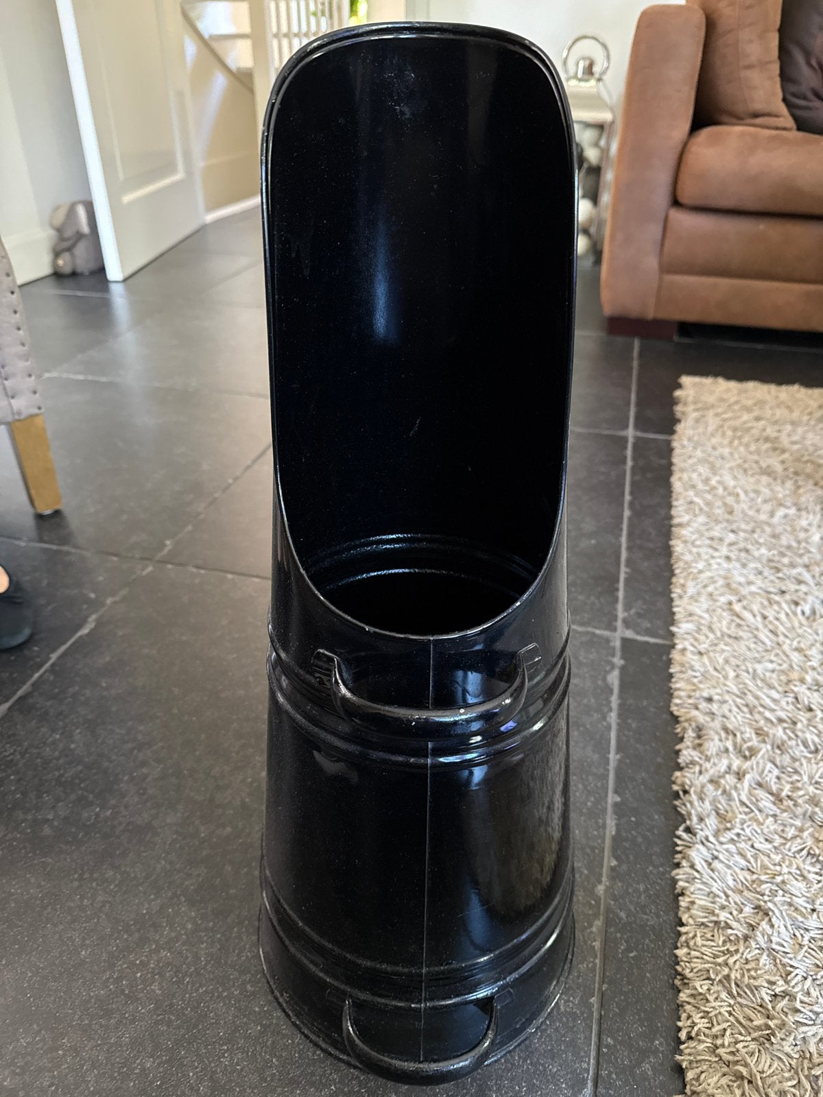 Zwarte kolenkit / haardhoutbak, Ophalen, Vintage, Metaal, Gebruikt