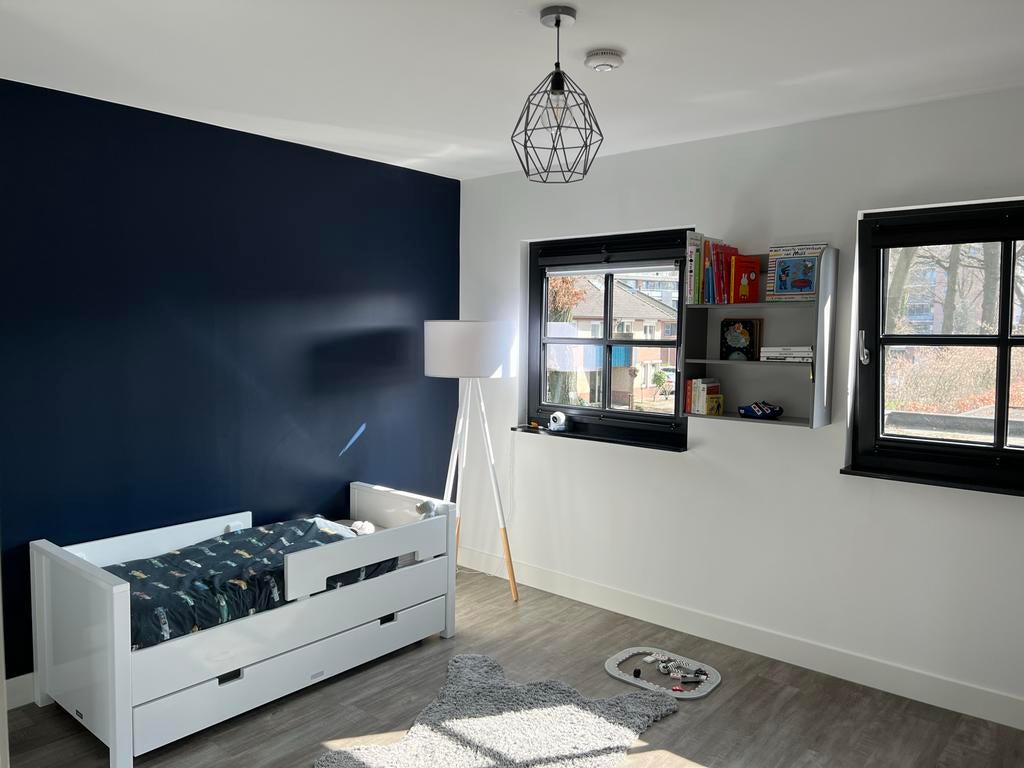 Bopita Wit kinderbed met lades en matras, Ophalen, 70 tot 85 cm, Zo goed als nieuw, Lattenbodem