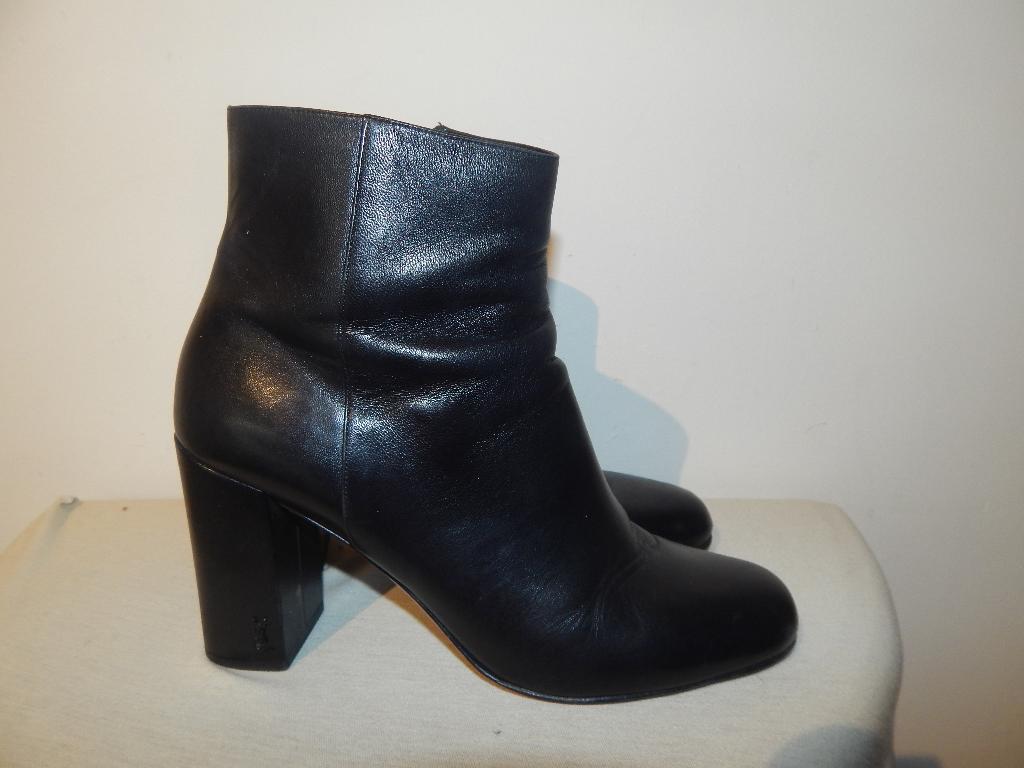 Saint Laurent zacht leren laarzen merklogo zijkant hak 40, Verzenden, Zwart, Lage of Enkellaarzen, Saint Laurent