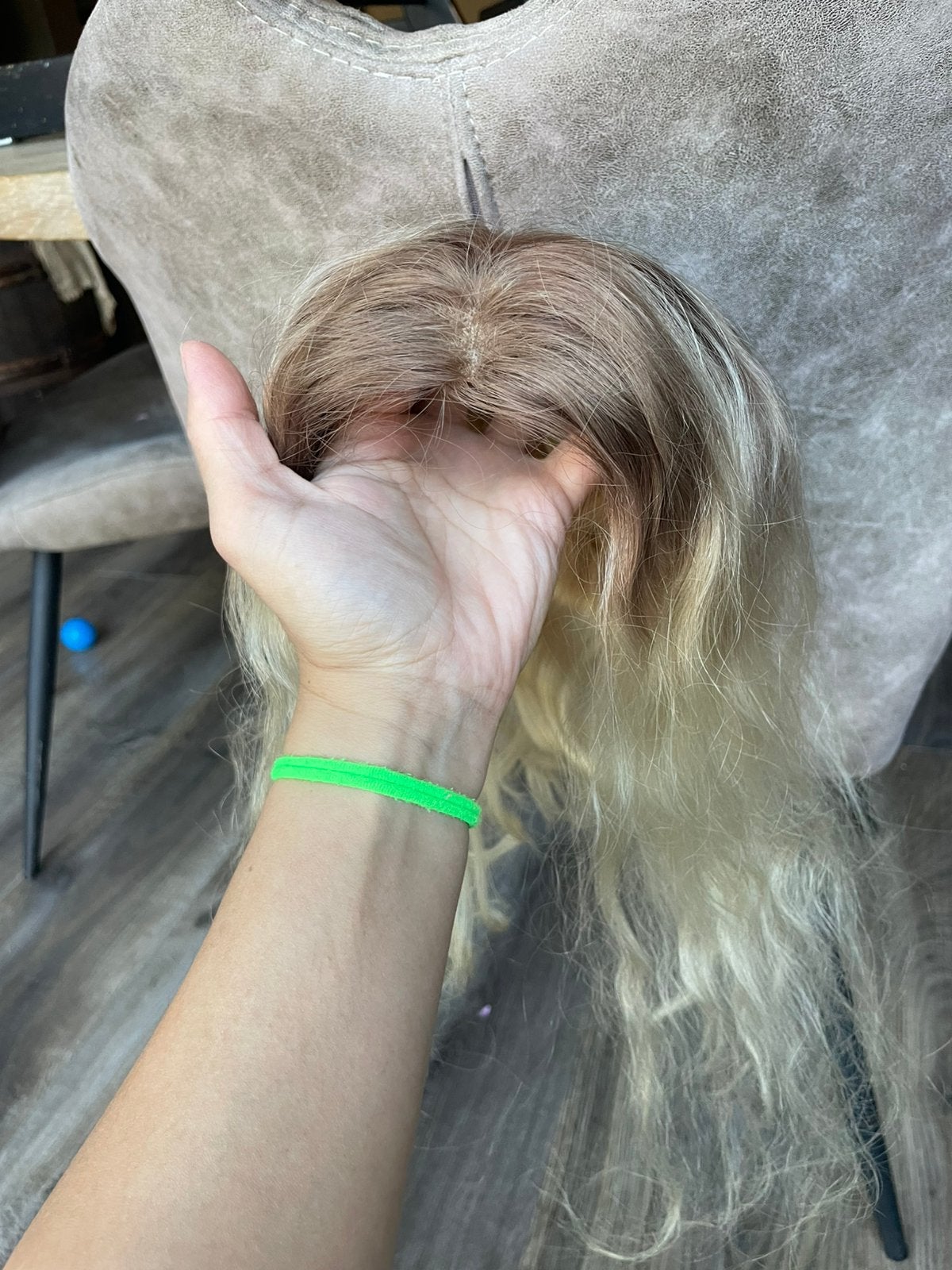 Haar topper pruik blond wavy omber human hair top kwaliteit, India, Nieuw, Ophalen of Verzenden, India