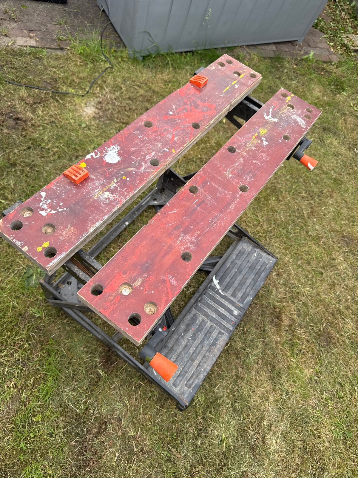 Gebruikte werkbank met bankschroef, Doe-het-zelf en Verbouw, Werkbanken, Ophalen, Gebruikt, 70 tot 120 cm, Bankschroef