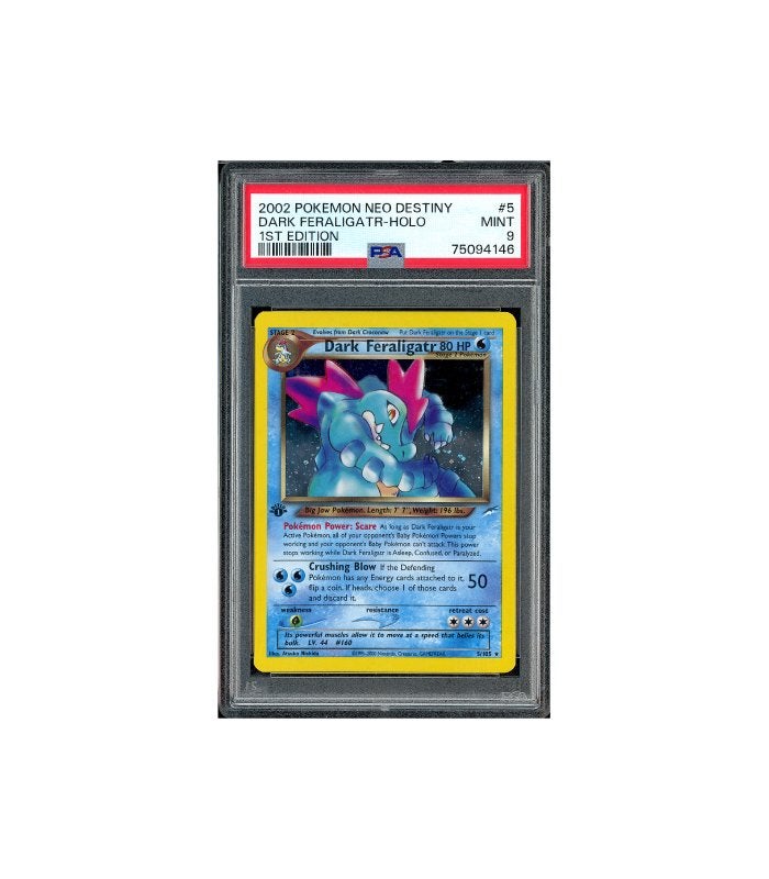 Pokemon Dark Feraligatr Holo 1st Edition Neo Destiny 5 PSA 9, Ophalen of Verzenden, Zo goed als nieuw, Losse kaart, Foil