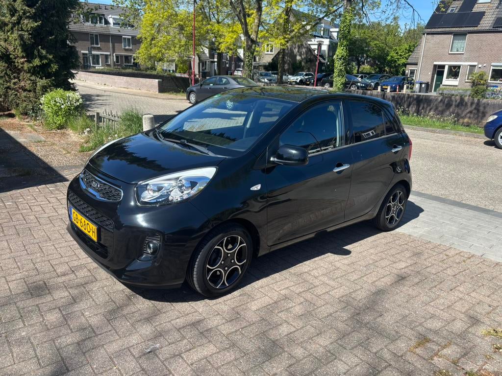 Kia Picanto 1.2 Cvvt 5-DRS 2015 Zwart, Auto's, Kia, Voorwielaandrijving, Stof, Zwart, 4 cilinders