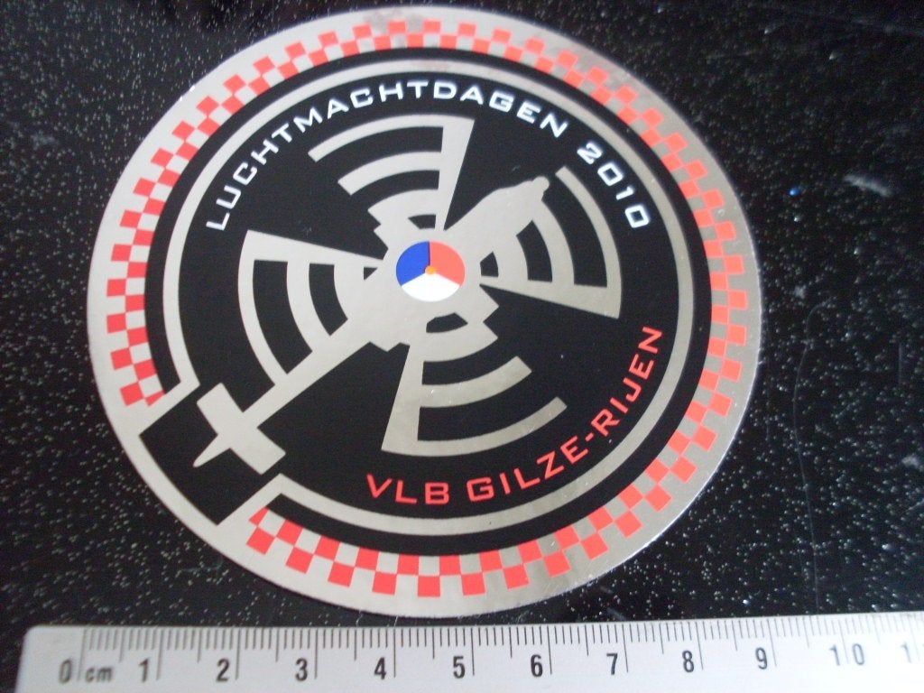folie sticker vliegbasis gilze-rijen luchtmachtdagen 2010, Verzamelen, Verzenden, Zo goed als nieuw, Bedrijf of Vereniging