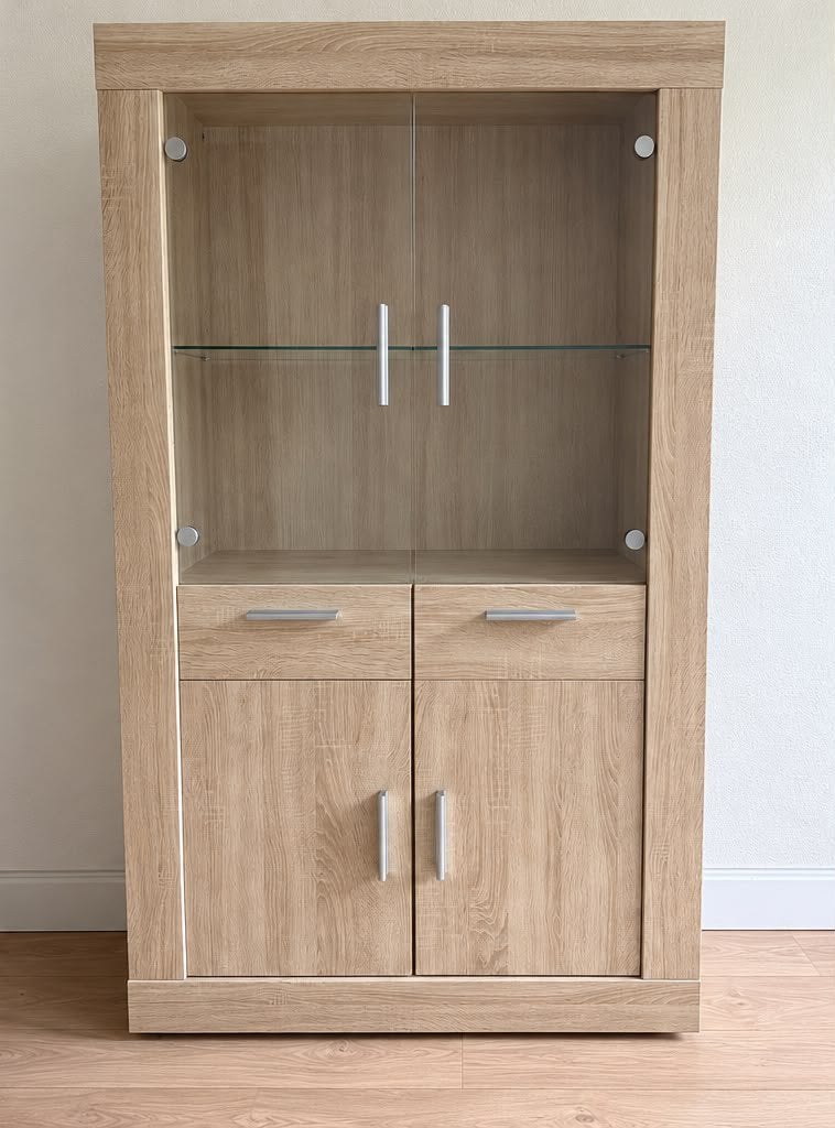 kast met glazen deuren, Zo goed als nieuw, 150 tot 200 cm, 25 tot 50 cm, 50 tot 100 cm