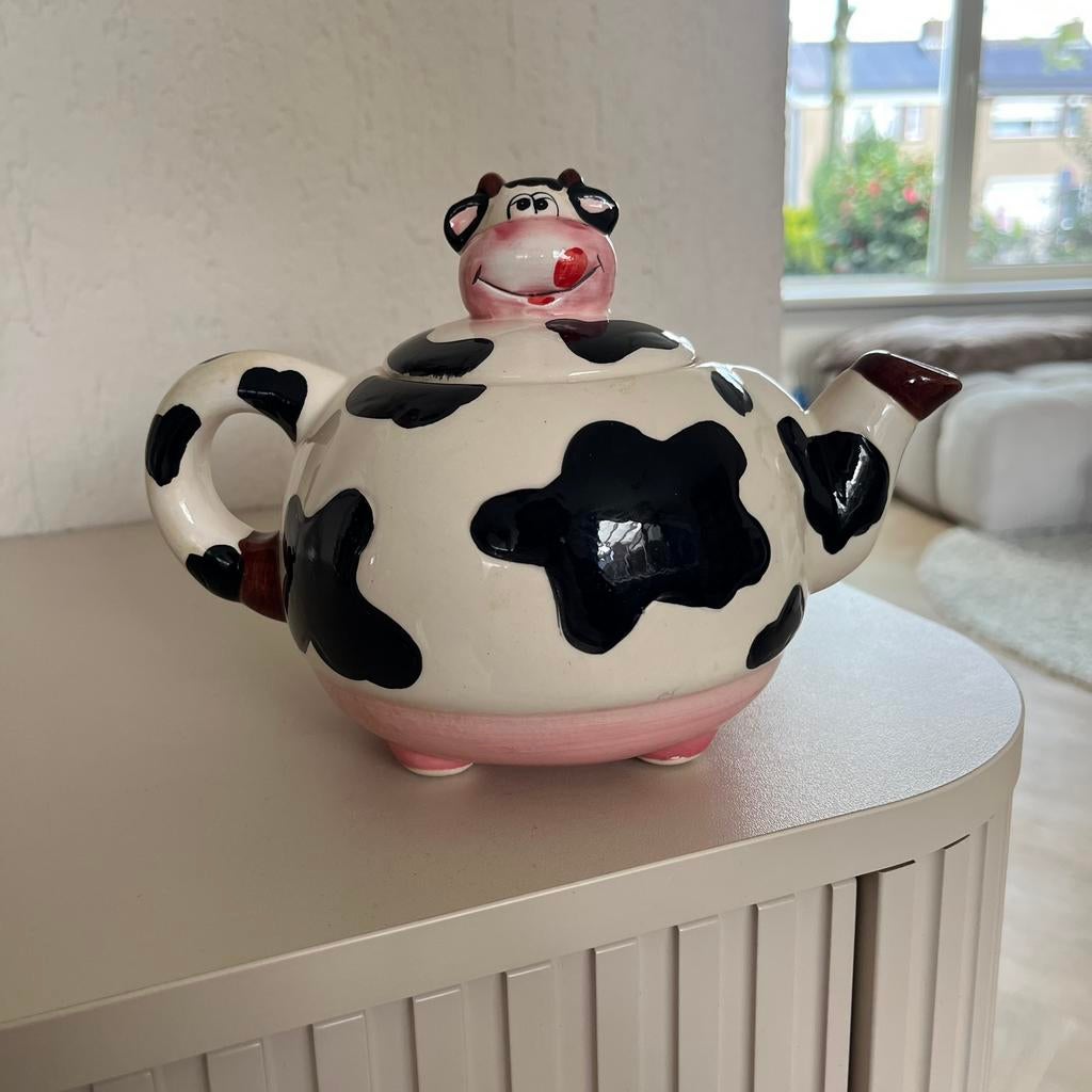 Keramische koe theepot, Keramiek, Overige typen, Ophalen of Verzenden, Zo goed als nieuw
