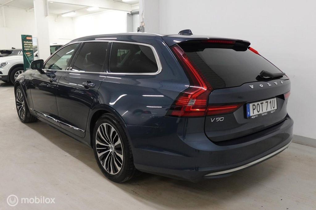 Volvo V90 2.0 T6 Plug-in hybrid AWD Core Bright, trekhaak, Auto's, Automaat, 4 cilinders, 1969 cc, Blauw
