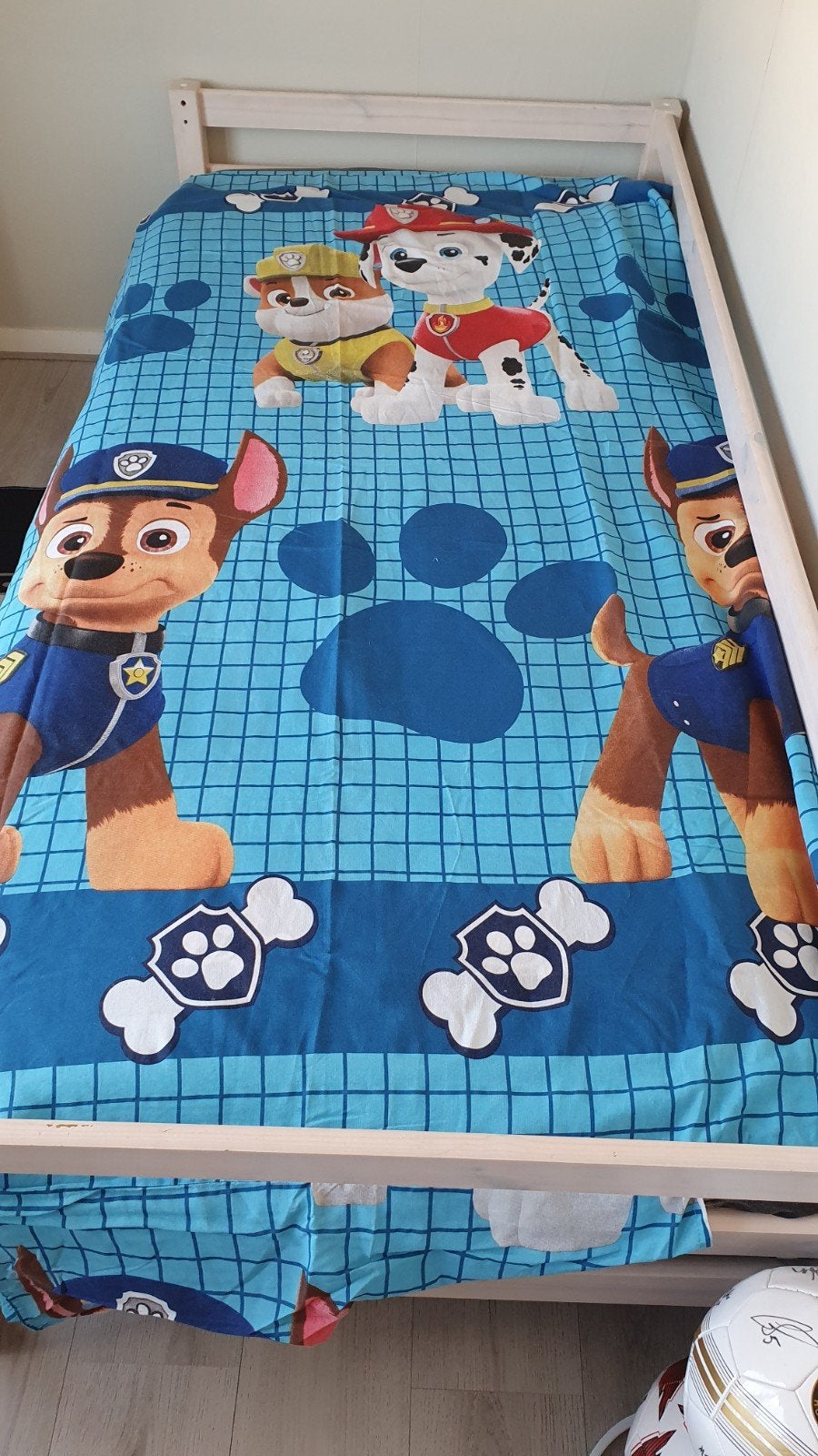 paw patrol dekbedovertrek 1 persoons, Jongetje of Meisje, Ophalen of Verzenden, Zo goed als nieuw, Dekbedovertrek